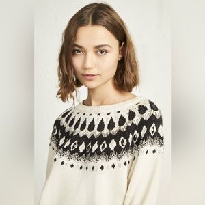 Gorgeous French connection Aztec print beaded sweater SZ L